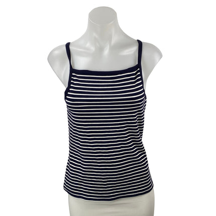 Philosophy Women's Blue White Stripe Square Neck Sleeveless Camisole Tank Top M