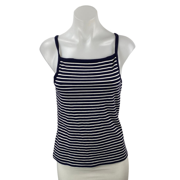Philosophy Women's Blue White Stripe Square Neck Sleeveless Camisole Tank Top M