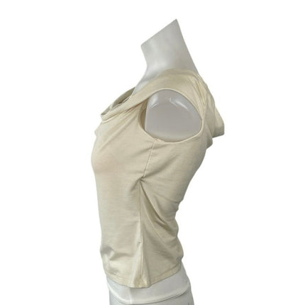 Reformation Idalia Cello Cream Draped Cowl Neck Sleeveless Tank Blouse Top Sz M