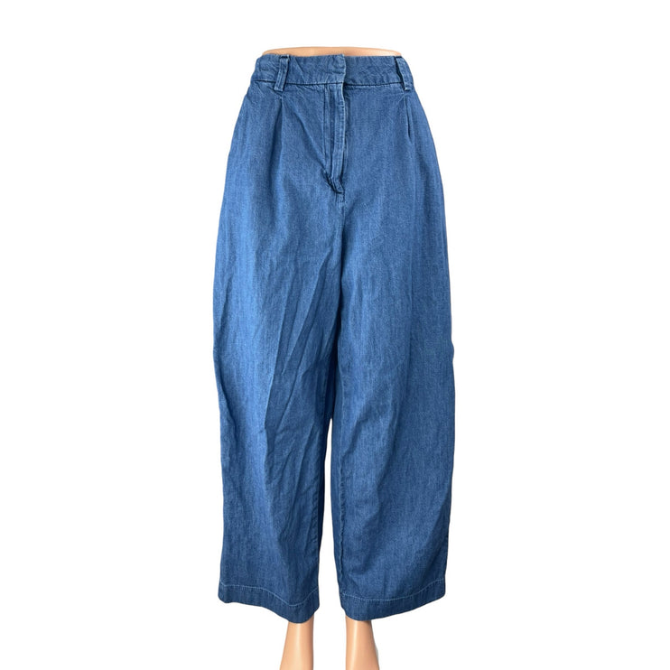 Old Navy Women's Blue Extra High Rise Wide Leg Baggy Denim Jeans Pants Size 10