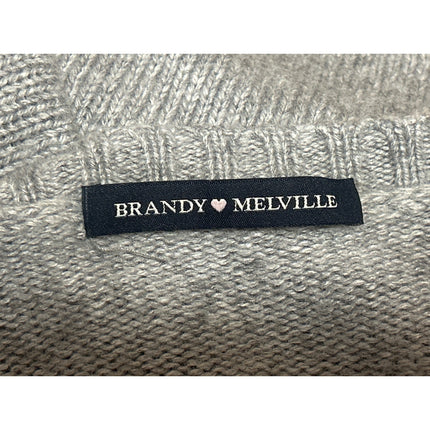 Brandy Melville Gray Wool Long Sleeve Knit Button Up Cardigan Sweater Top Size S