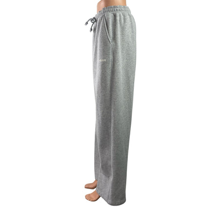 Gymshark Womens Gray Elastic Waist Straiht Wide Leg Trouser Lounge Sweat Pants M