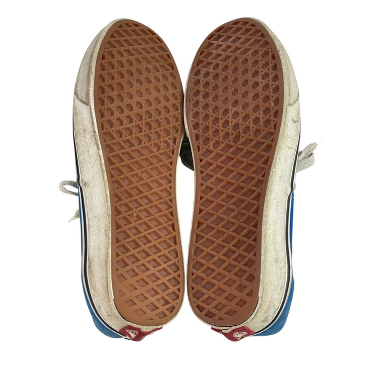 Vans Unisex Blue Lace Up Canvas Low Top Rubber Casual Flat Sneakers Shoes Size 8