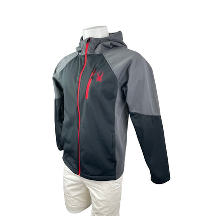Spyder Mendoza Softshell Men's Black Colorblock Hooded Fleece Full Zip Jacket S