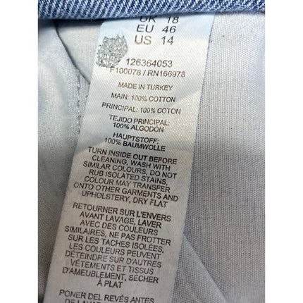 ASOS Women's Blue High Waisted Medium Wash Straight Leg Denim Jeans Size 14