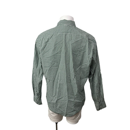 J.Crew Men's Green Slim Gingham Check Long Sleeve Button Down Shirt Top Size XL