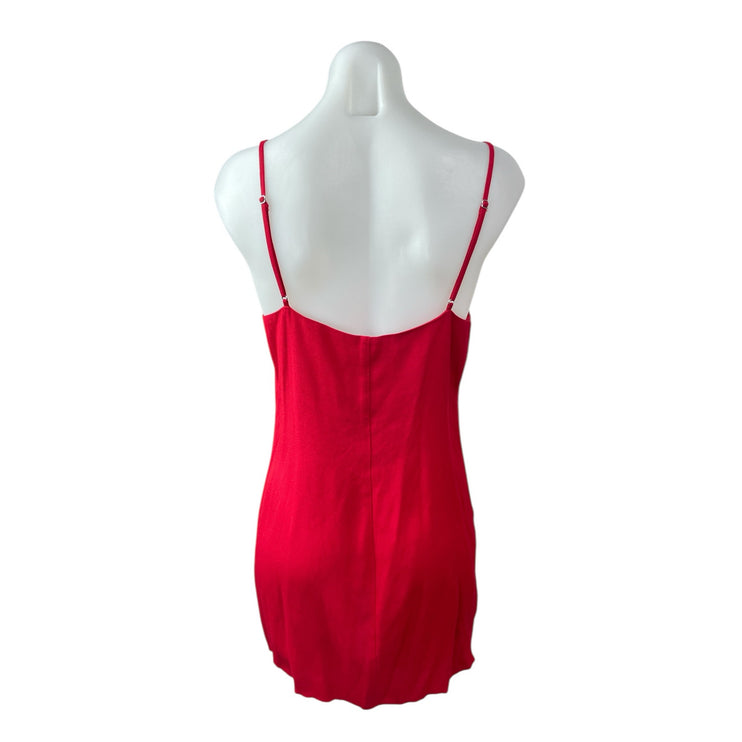 Reformation Marlowe Red Sleeveless V Neck Slit Cami Camisole Mini Slip Dress M