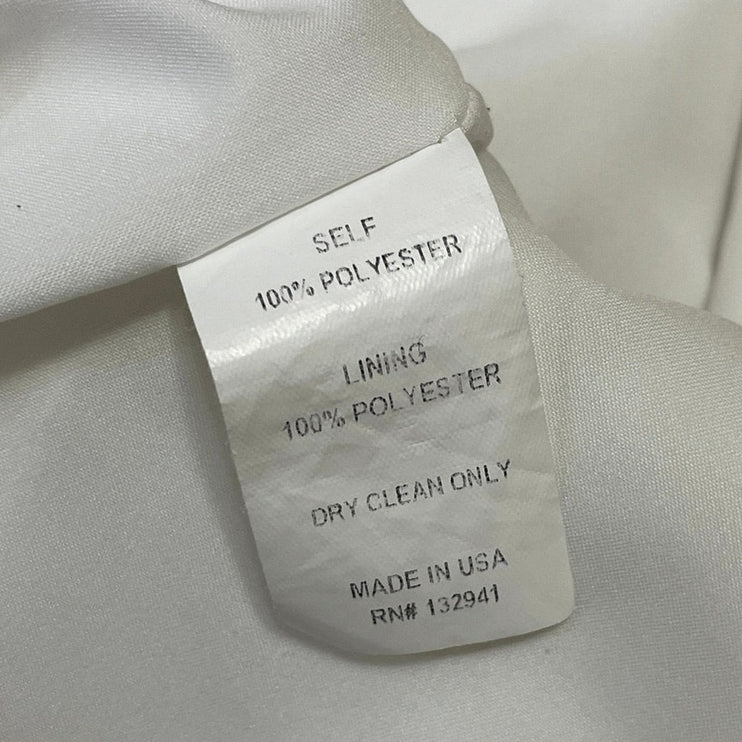 Amanda Uprichard White Notch Collar Long Sleeve Button Blazer Coat Jacket Size M