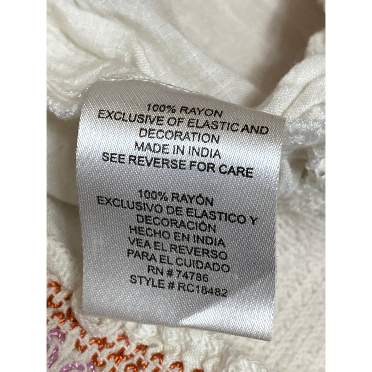 Altar'd State White Floral Embroidered Sleeveless Halter Crop Cami Tank Top Sz L