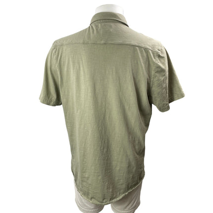 Faherty Mens Olive Green Chest Pocket Short Sleeve Button Down Shirt Top Size XL