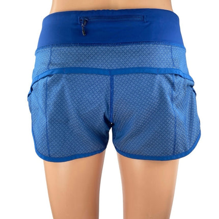 Lululemon Run Speed Women's Blue Mid Rise Workout Yoga Athletic Running Shorts 4