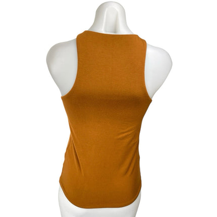 J.Crew Women's Orange Brown Sleeveless Racerback Stretch Sweater Tank Top Size S