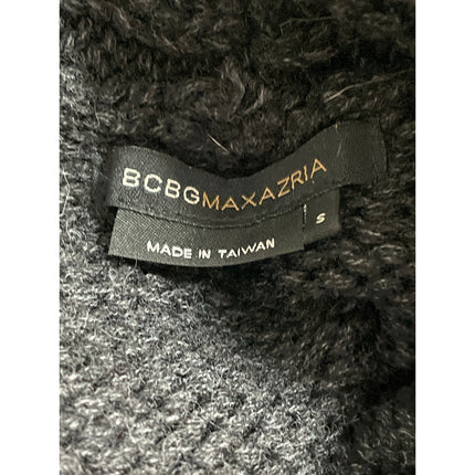 BCBGMAXAZRIA Women's Gray Chunky Cable Knit Sleeveless Wrap Sweater Vest Top S