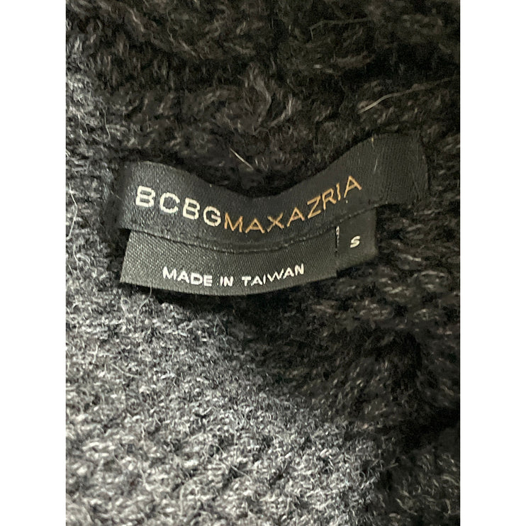 BCBGMAXAZRIA Women's Gray Chunky Cable Knit Sleeveless Wrap Sweater Vest Top S