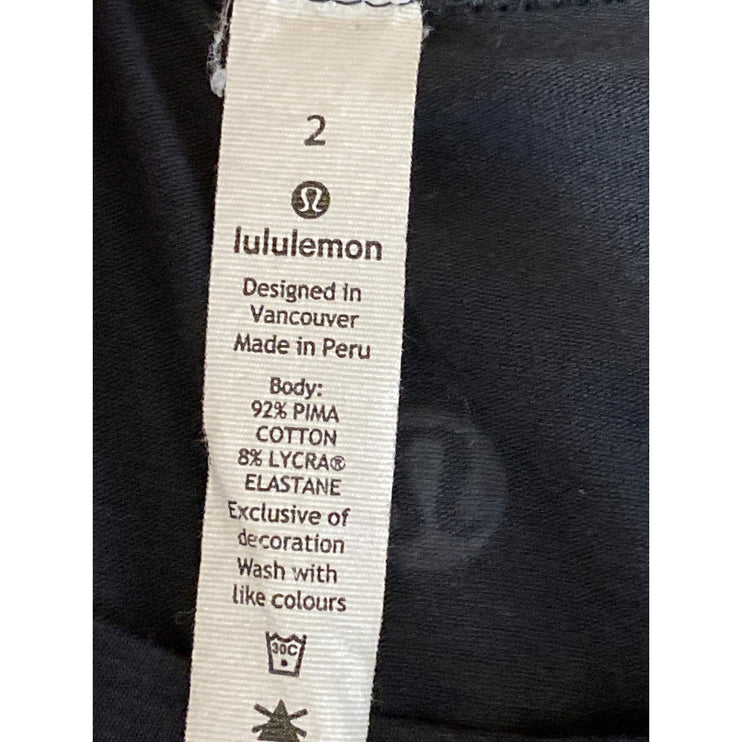 Lululemon Women's Black Long Sleeve Running Yoga Athletic T Shirt Tee Top Size 2