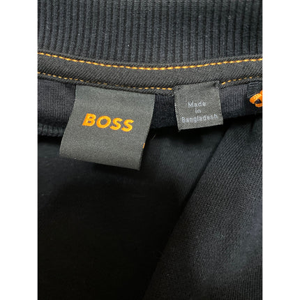 NEW Boss Men's Black Embroidered Logo Crewneck Long Sleeve Sweater Sweatshirt S