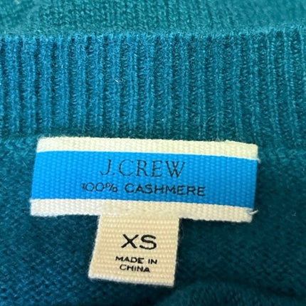 J.Crew 100% Cashmere Women's Blue Knit Long Sleeve Crew Neck Sweater Top Size XS