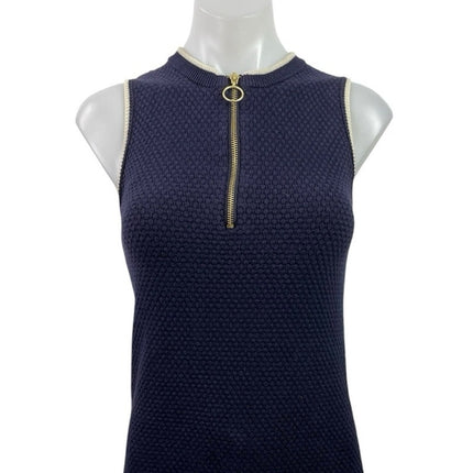 Forever 21 Navy Blue Ribbed Sleeveless Mini Tank Bodycon Sheath Sweater Dress S