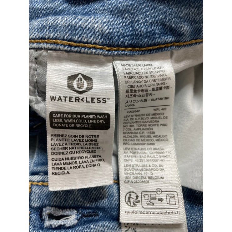 Levi's Womens Light Blue Distressed Raw Frayed Hem Straight Denim Jeans Pants 25