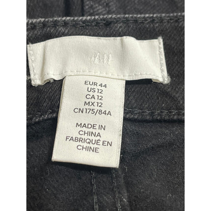 H&M Women's Black High Waisted Bermuda Boyfriend Cut Off Denim Jean Shorts 12