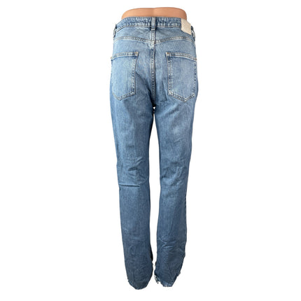 Zara Women's Light Blue Distressed High Rise Bootcut Flare Denim Jeans Pants 6