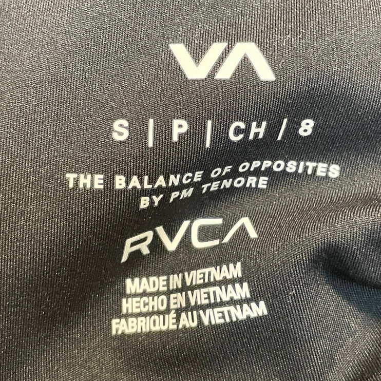RVCA Womens Black Mid Rise Workout Athletic Activewear Running Biker Shorts S