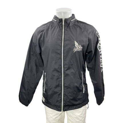 Henleys Men's Black Long Sleeves Logo Full Zip Hoodie Windbreaker Coat Jacket 2
