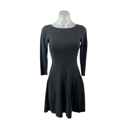 French Connection Women's Gray 3/4 Sleeve Knit Mini A-Line Sweater Dress Size 8
