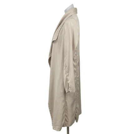 Glassons Beige Waterfall Drape Open Long Sleeve Cardigan Trench Coat Jacket Sz M