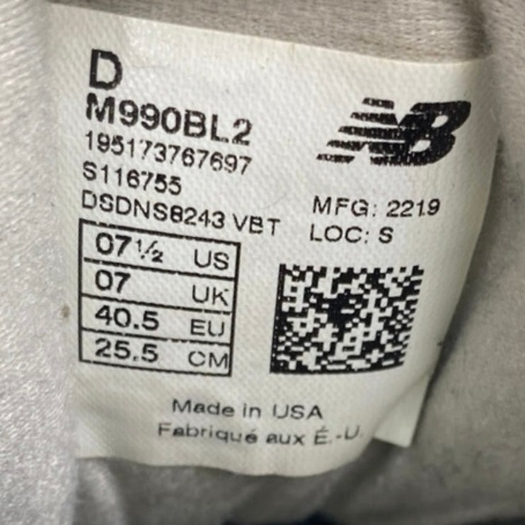 New Balance 990v2 Mens Blue Suede Low Top Lace Up Athletic Sneakers Shoes Sz 7.5