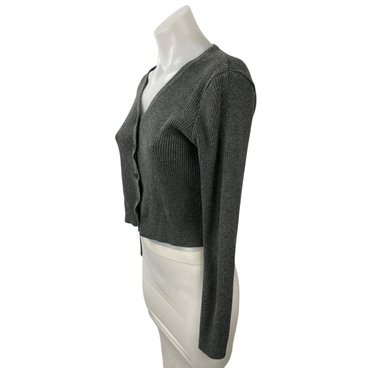 Brandy Melville Shannon Ribbed Long Sleeve Button Down Cardigan Sweater Top Sz S