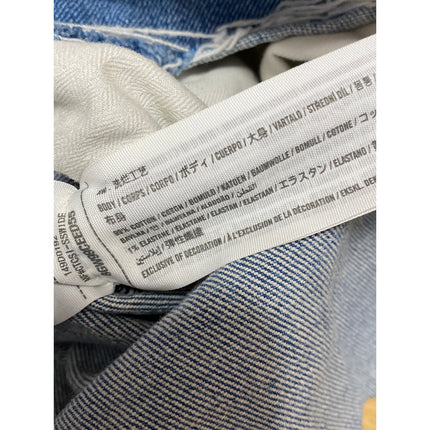 Abercrombie & Fitch The Mom Mid Rise Blue Distressed Denim Jean Shorts Size 37