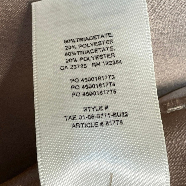 Aritzia Babaton Outgoing Satin Silk Taupe Beige Cargo Trousers Pants Size 0