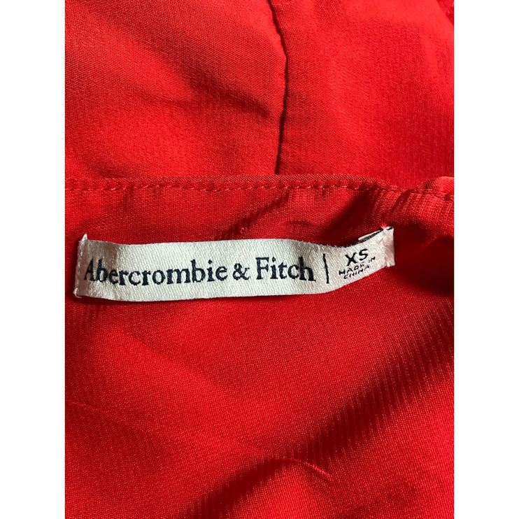 Abercrombie & Fitch Red V Neck Sleeveless Tie Back Tank Peplum Blouse Top Sz XS