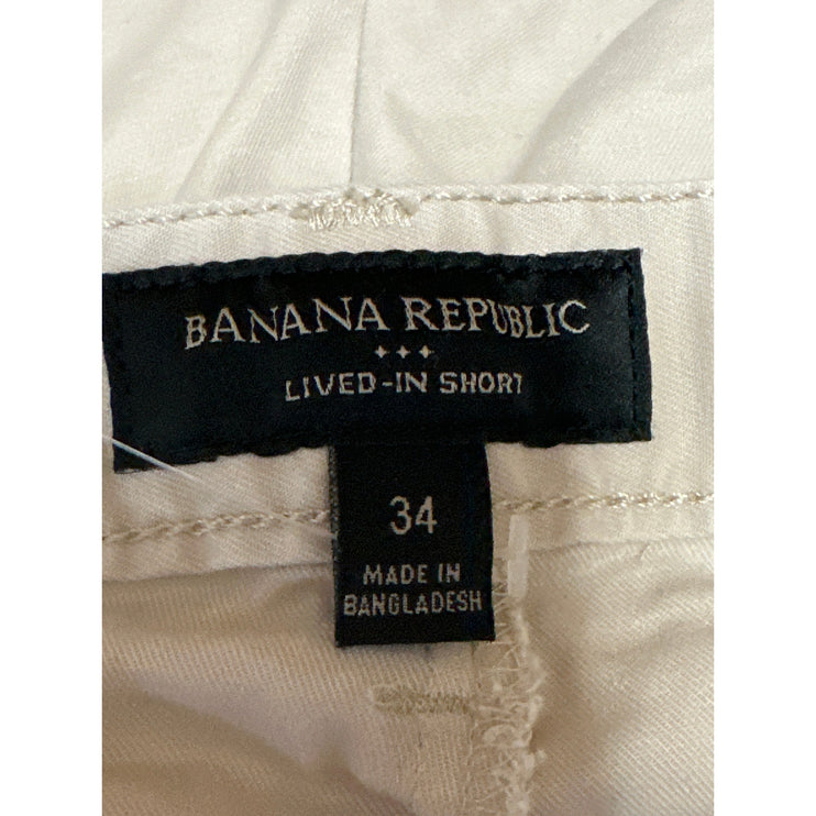 Banana Republic Lived In Men's Beige Chino Khaki Straight Casual Shorts Size 32