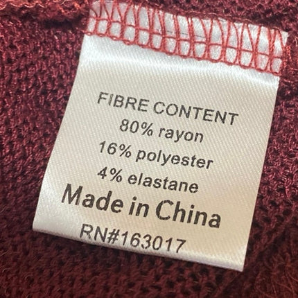 Princess Polly Pratt Red Long Sleeve Knit Sheer Asymmetric Hem Crop Top Size 0
