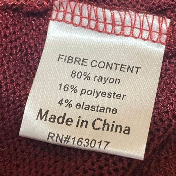 Princess Polly Pratt Red Long Sleeve Knit Sheer Asymmetric Hem Crop Top Size 0