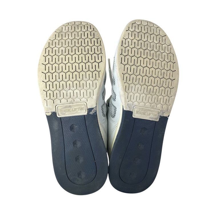 Nordic Lifting White Mesh Low Top Lace Up Round Toe Athletic Sneakers Shoes Sz 8