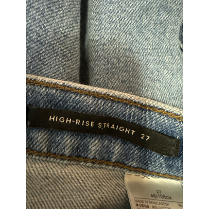 Banana Republic Blue High Rise Straight Distressed Ripped Knee Denim Jeans Sz 27