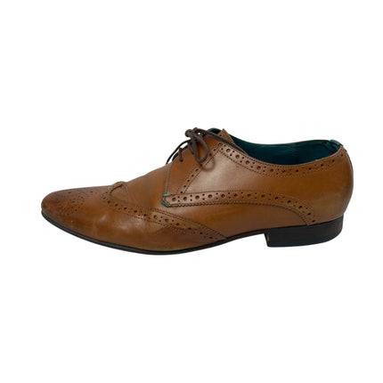 Ted Baker Hosei Men's Brown Leather Wing Cap Brogue Oxford Dress Shoes Size 11