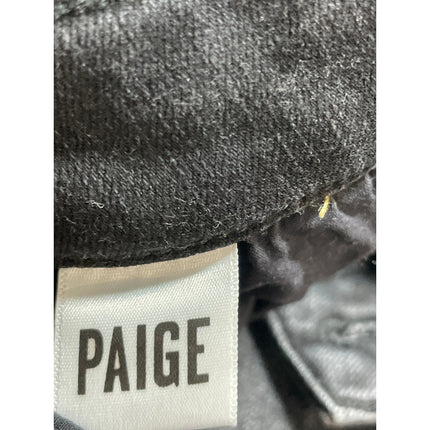 Paige Cindy Black Willow High Waisted Slim Fit Straight Leg Denim Jeans Pants 27