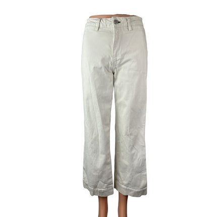 Amo Audrey Women's White Palazzo Utility Baggy Wide Leg Denim Jeans Pants Sz 26