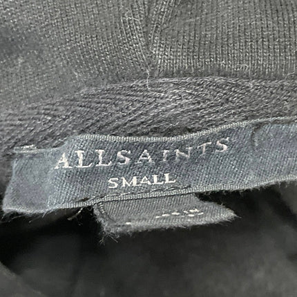 AllSaints Women's Black Spell Out Logo Zip Hoodie Hooded Sweatshirt Top Size S