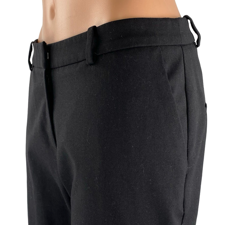 H&M Women's Black Mid Rise Slim Straight Career Business Trousers Pants Size 6