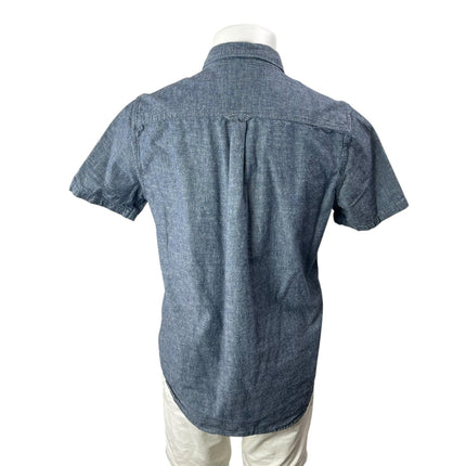 Superdry Men's Gray Short Sleeve Chest Pocket Button Down Shirt Top Size L