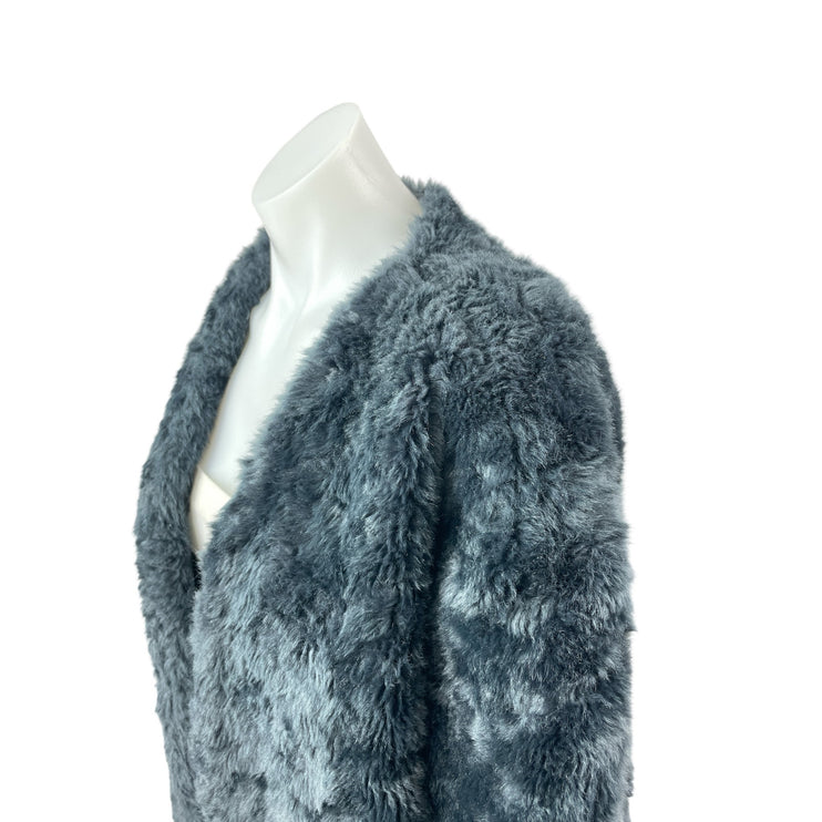 Mango MNG Suit Faux Fur Long Sleeve Open Front Cardigan Shacket Coat Jacket XS