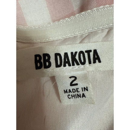 BB Dakota Pink White Gingham Check Halter Tie Knot Sleeveless Mini Dress Size 2