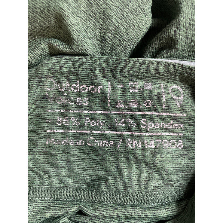 Outdoor Voices Womens Green Tri Tone Colorblock Athletic Leggings Pants Size S/M