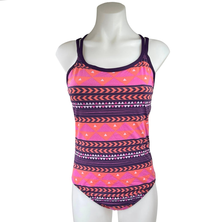 Carve Designs Multicolor Geometric Sleeveless One Piece Swim Suit Swimwear Sz L