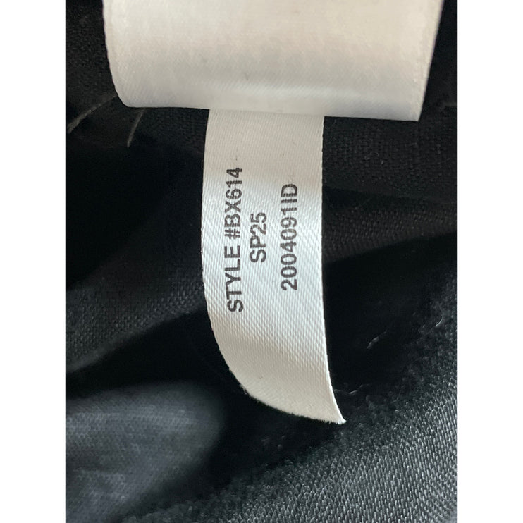 J.Crew Black Linen Long Sleeve Relaxed Button Down Mini Beach Shirt Dress Sz M